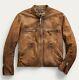 $1,900 Rrl Cafe Racer Leather Moto Jacket Men's M Medium Ralph Lauren
