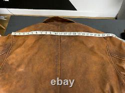 $1295 New Polo Ralph Lauren A2 XXL Brown Distressed Leather Jacket Bomber RRL