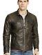 $1298 Polo Ralph Lauren Small Black Brown Leather Jacket Rrl Cafe Racer Distress