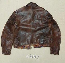 1930s German A2 Vintage Style Leather Jacket Men's Handmade Distressed Brown