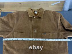 $2200 New RRL Ralph Lauren X-Large Suede Chore Coat Brown Leather Jacket Cowboy