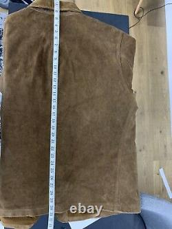 $2200 New RRL Ralph Lauren X-Large Suede Chore Coat Brown Leather Jacket Cowboy