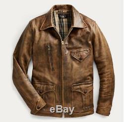 Men's 1920's Newboy Vintage Style Distressed Real Leather Casual Jacket