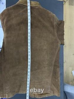 $2200 RRL Ralph Lauren Small Suede Chore Coat Brown Leather Jacket Cowboy Polo