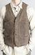 $225 Freenote Cloth Large Wax Cotton Jacket Vest Taupe Faux Leather Hunting
