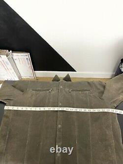 $798 John Varvatos XXL Military Leather Shirt Jacket Waxed Luxe Coat Distressed