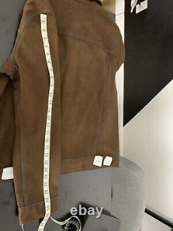 $898 Polo Ralph Lauren Large Brown Nubuck Suede Trucker Jacket RRL Leather Rugby