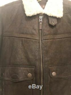 990$ Timberland size M MEN'S MOUNT MAJOR SHEARLING BOMBER JACKET brown cocao