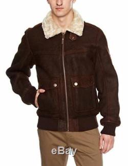 990$ Timberland size S MEN'S MOUNT MAJOR SHEARLING BOMBER JACKET brown cocao