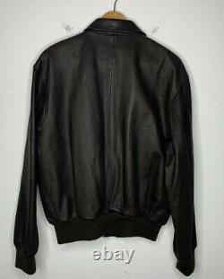 $995 Polo Ralph Lauren X-Large Farrington Brown Black Leather Jacket RRL Aviator
