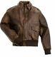 A2 Aviator Men Distressed Brown Real Leather Bomber Flight Jacket
