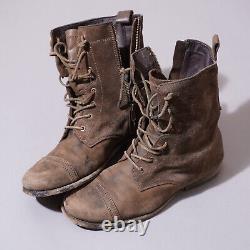 ALL SAINTS Leather Boots UK7 US8 EU41 Mens Brown Distressed Military Celebrity