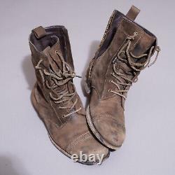 ALL SAINTS Leather Boots UK7 US8 EU41 Mens Brown Distressed Military Celebrity