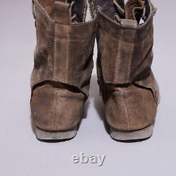 ALL SAINTS Leather Boots UK7 US8 EU41 Mens Brown Distressed Military Celebrity