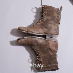 ALL SAINTS Leather Boots UK7 US8 EU41 Mens Brown Distressed Military Celebrity