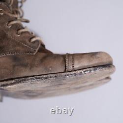 ALL SAINTS Leather Boots UK7 US8 EU41 Mens Brown Distressed Military Celebrity