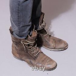 ALL SAINTS Leather Boots UK7 US8 EU41 Mens Brown Distressed Military Celebrity