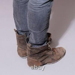 ALL SAINTS Leather Boots UK7 US8 EU41 Mens Brown Distressed Military Celebrity