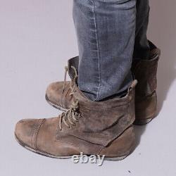 ALL SAINTS Leather Boots UK7 US8 EU41 Mens Brown Distressed Military Celebrity