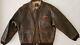 Aviator A2 Leather Flight Jacket Distressed Brown Bomber Mens By Avirex, Size L