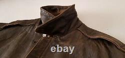 AVIATOR A2 LEATHER FLIGHT JACKET DISTRESSED BROWN BOMBER MENS By AVIREX, SIZE L