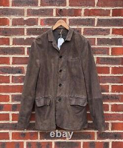 AWESOME All Saints Mens FELTON Leather Blazer Jacket SMALL Distressed