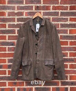 AWESOME All Saints Mens FELTON Leather Blazer Jacket SMALL Distressed