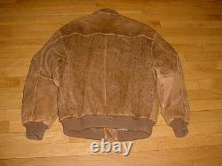 Adler Brown Leather Vintage Distressed Bomber Flight Jacket/Coat M Stunning