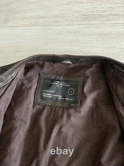 All Saints Densig Jacket Leather Distressed Brown Designer Large Great Condition