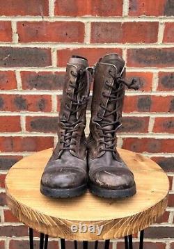 All Saints Mens Distressed Leather side zip military boots UK8 US9 EU42 A11