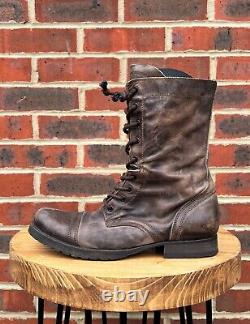 All Saints Mens Distressed Leather side zip military boots UK8 US9 EU42 A11