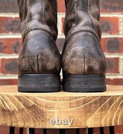 All Saints Mens Distressed Leather side zip military boots UK8 US9 EU42 A11