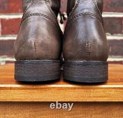 All Saints Mens Distressed Leather side zip military boots UK8 US9 EU42 Brown