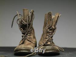 All Saints Military Boots us8 Eu41 Distressed Tan Leather Suede Montgomery rf6