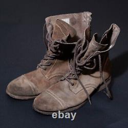 All Saints Montgomery Suede Leather Boots UK9 US10 EU43 Mens Distressed Military