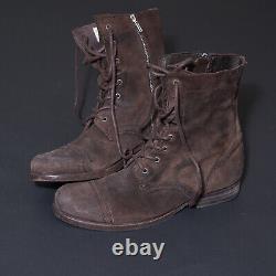 All Saints Montgomery Suede Leather Boots UK9 US10 EU43 Mens Distressed Military