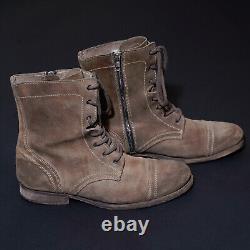 All Saints Montgomery Suede Leather Boots UK9 US10 EU43 Mens Distressed Military