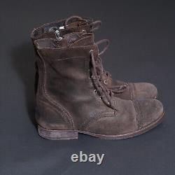 All Saints Montgomery Suede Leather Boots UK9 US10 EU43 Mens Distressed Military