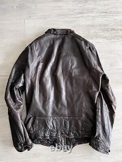 All Saints Scorch Leather Jacket Distressed Brown Colour Designer Size Small