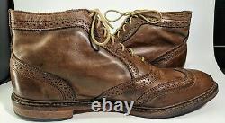 Allen Edmonds Cronmok Size 11 D Distressed Brown Tan Unlined Leather Boot