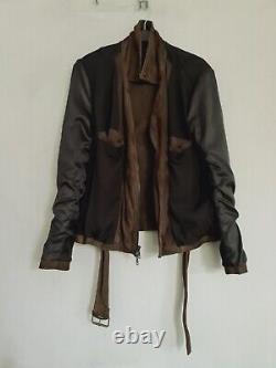 Allsaints Suede Leather Jacket Mens Chocolate Brown Softshell Biker Bomber Small