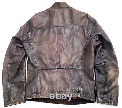 Amazing Men's HUGO BOSS Distressed Brown Leather Jacket. Excellent Quality