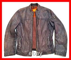 Amazing Men's HUGO BOSS Distressed Brown Leather Jacket. Excellent Quality