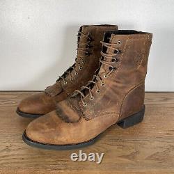 Ariat Heritage Lacer Brown Leather Kiltie Boot Men Size UK 10 Distressed Western