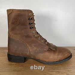 Ariat Heritage Lacer Brown Leather Kiltie Boot Men Size UK 10 Distressed Western