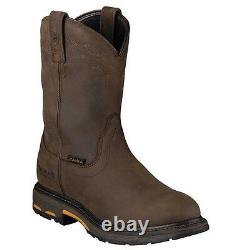Ariat Men's WorkHog Pull-On H2O Oily Distressed Brown Boots 10001198