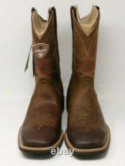 Ariat men's Sport Wide Square Toe Western Boot size 12 WIDE Distressed Brown