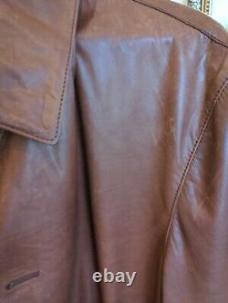 Arif Of Mayfair Latino Italian Handmade Genuine Leather Brown Jacket Size 44