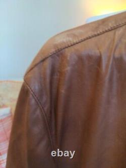 Arif Of Mayfair Latino Italian Handmade Genuine Leather Brown Jacket Size 44