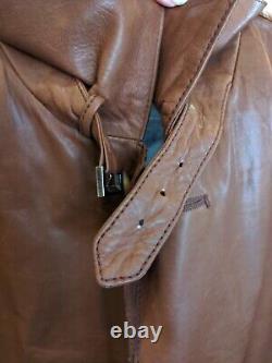 Arif Of Mayfair Latino Italian Handmade Genuine Leather Brown Jacket Size 44